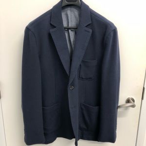 Brooks Brothers Navy Knit Patch Pocket Blazer